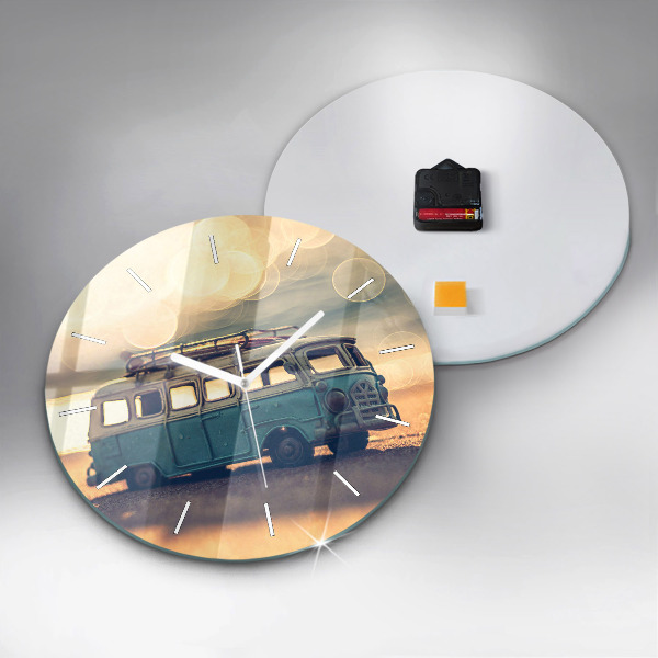 Reloj redondo pared Campista en la playa