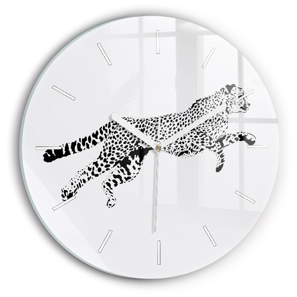 Reloj redondo pared Silueta de una pantera