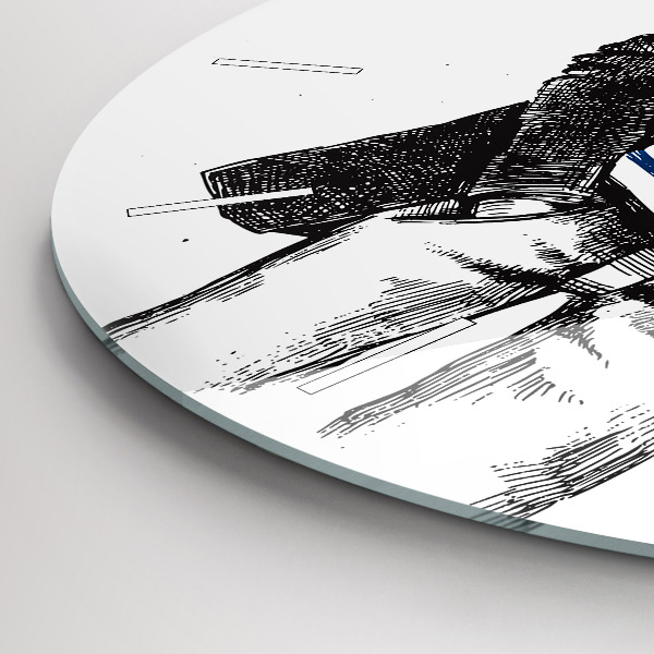 Reloj de pared redondo Perro en cuerpo humano