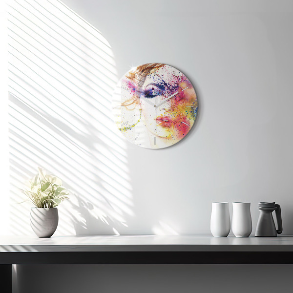 Reloj de cristal redondo Retrato de una mujer misteriosa