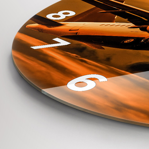 Reloj de cristal redondo Viaje en avión