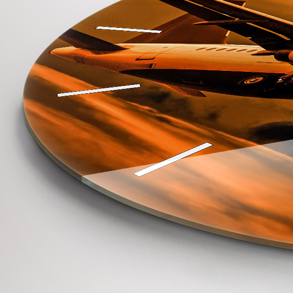 Reloj de cristal redondo Viaje en avión