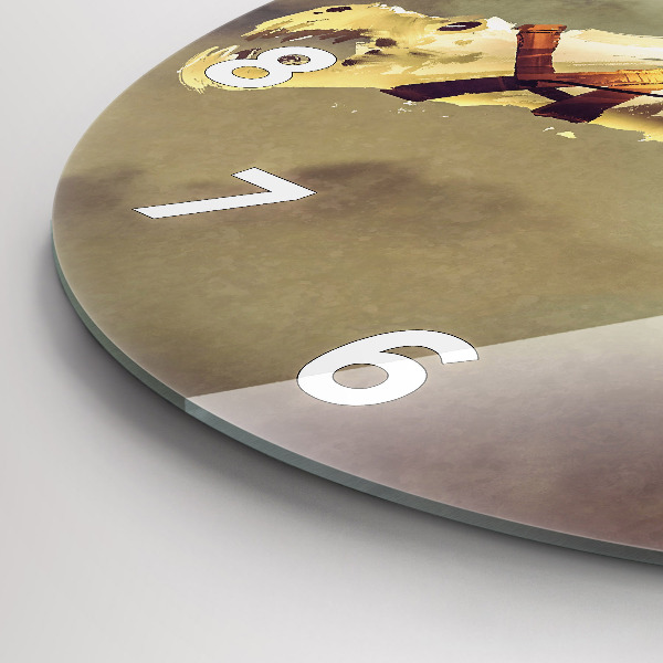 Reloj redondo pared Ilustración de un jinete de dragón