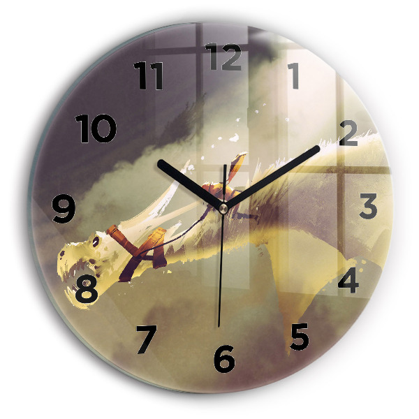 Reloj redondo pared Ilustración de un jinete de dragón