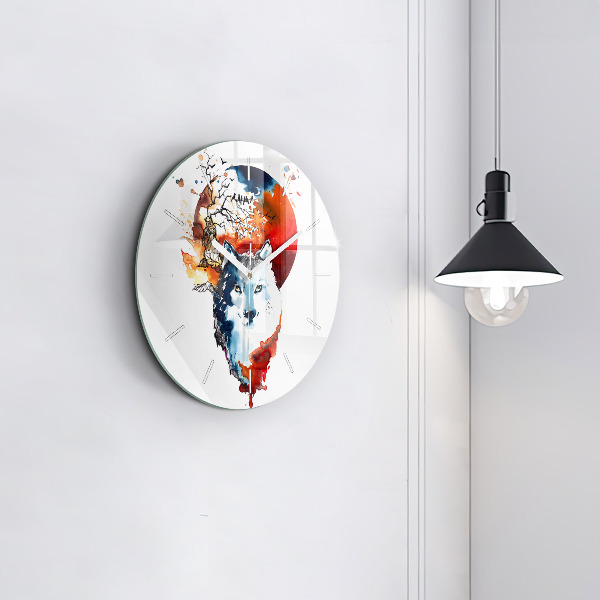 Reloj de pared redondo Hombre Lobo Luna Llena y Luna