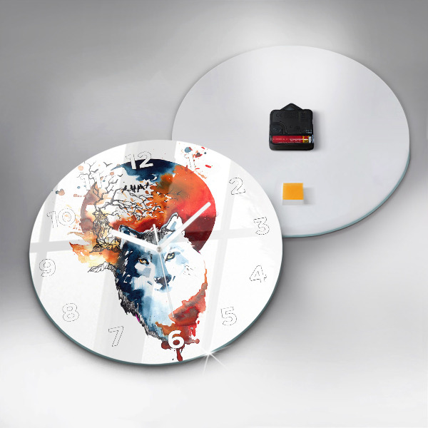 Reloj de pared redondo Hombre Lobo Luna Llena y Luna