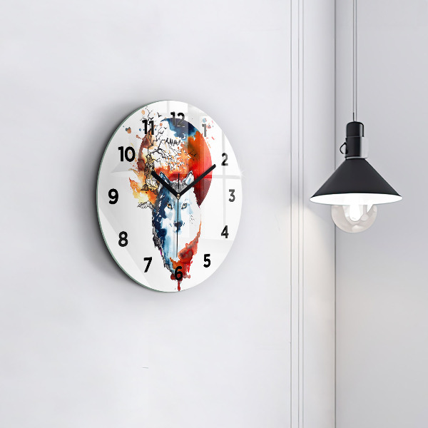 Reloj de pared redondo Hombre Lobo Luna Llena y Luna