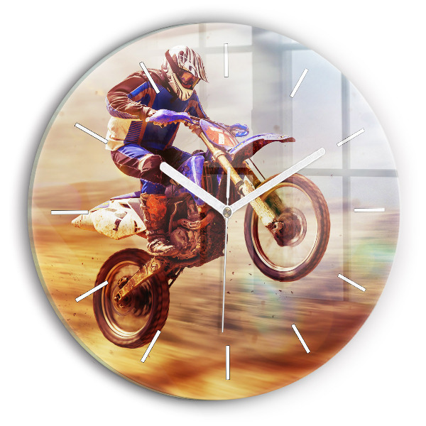 Reloj de cristal redondo Enduro motocross