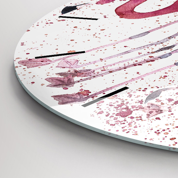 Reloj de cristal redondo Grupo de flamencos