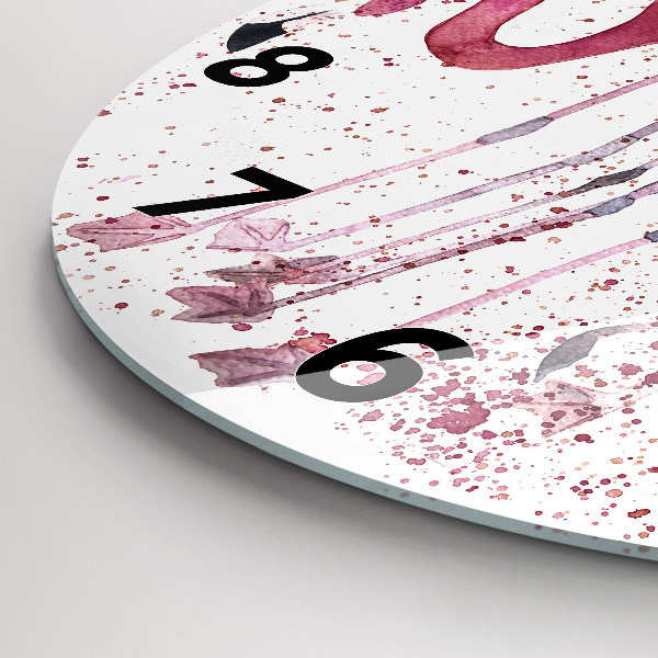 Reloj de cristal redondo Grupo de flamencos