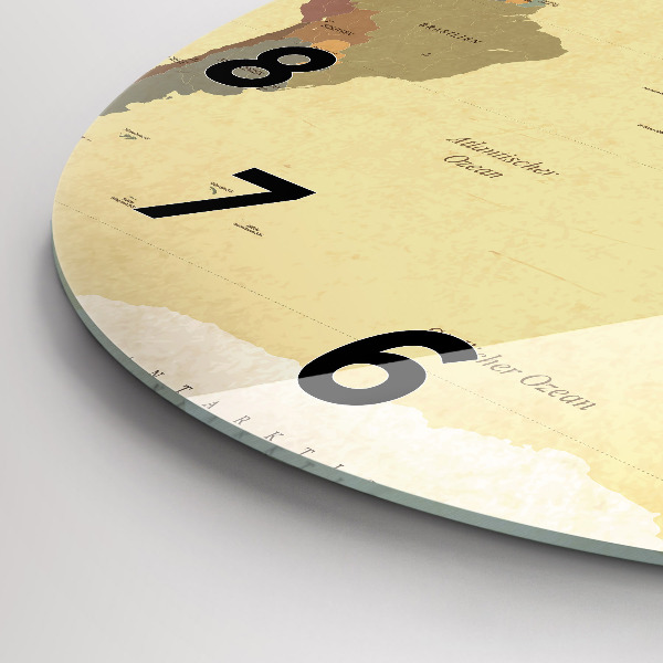 Reloj de pared redondo Mapamundi estilo vintage