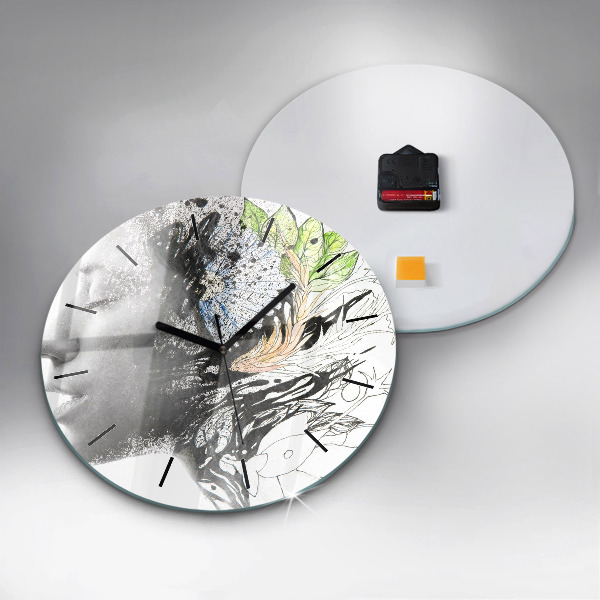 Reloj de pared redondo Rostro de mujer abstracto