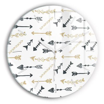 Reloj de cristal redondo Patrón geométrico de hipster