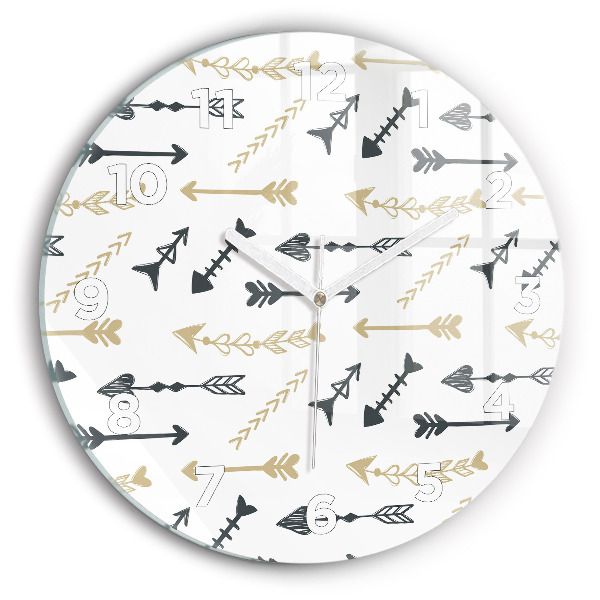 Reloj de cristal redondo Patrón geométrico de hipster