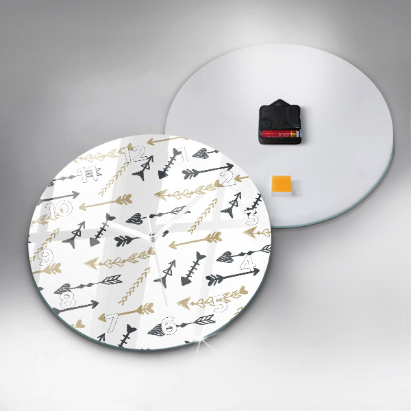 Reloj de cristal redondo Patrón geométrico de hipster