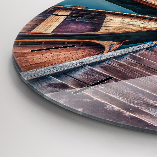 Reloj de cristal redondo Plataforma y lago