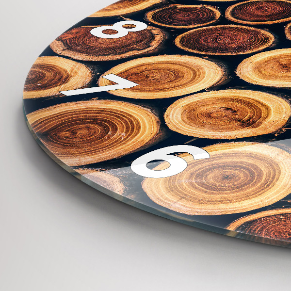 Reloj de cristal redondo Madera