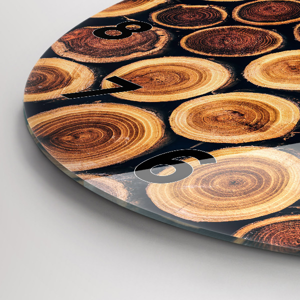 Reloj de cristal redondo Madera
