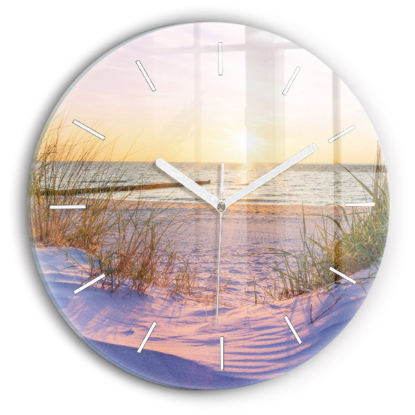 Reloj de cristal redondo Atardecer en el mar polaco