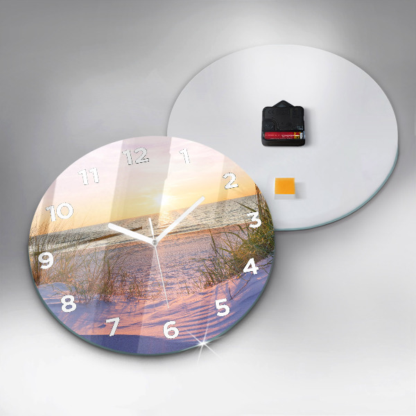 Reloj de cristal redondo Atardecer en el mar polaco
