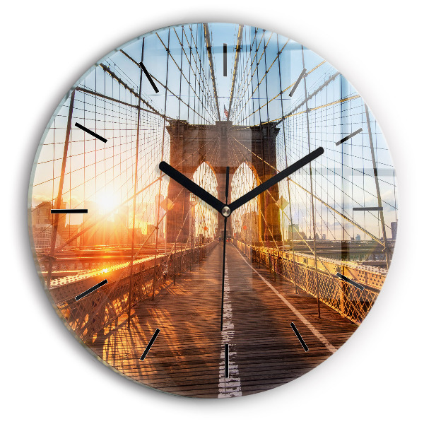 Reloj redondo pared Puente de Brooklyn NYC