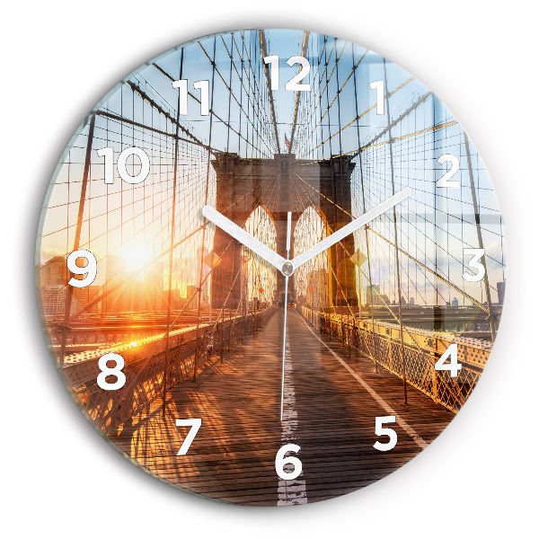 Reloj redondo pared Puente de Brooklyn NYC