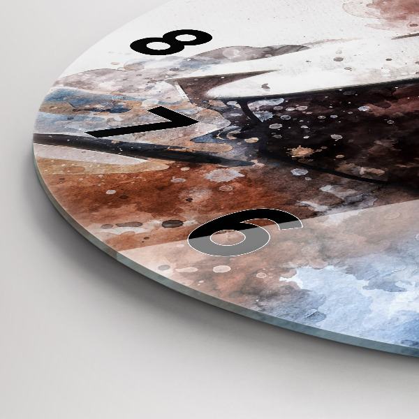 Reloj de pared redondo Visualización de guitarra