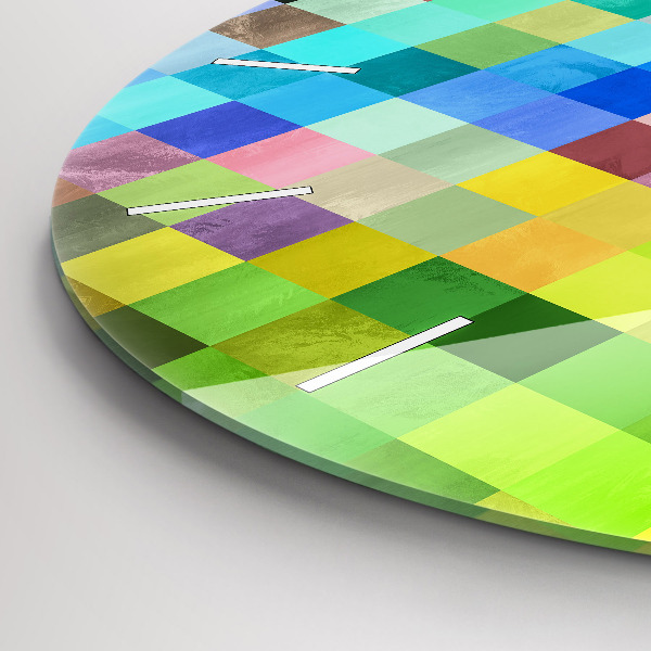 Reloj redondo pared Composición de cuadrados