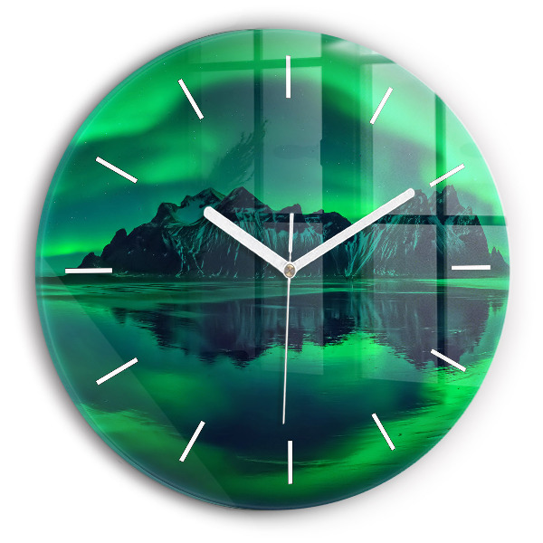 Reloj de pared redondo Aurora boreal