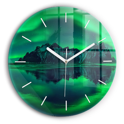 Reloj de pared redondo Aurora boreal