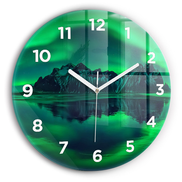 Reloj de pared redondo Aurora boreal