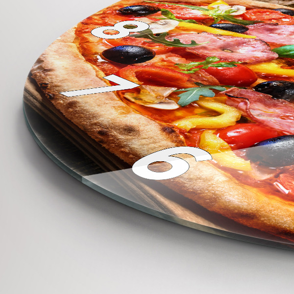 Reloj de cristal redondo Corazón culinario de Italia