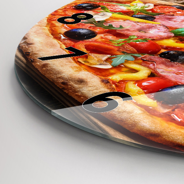 Reloj de cristal redondo Corazón culinario de Italia