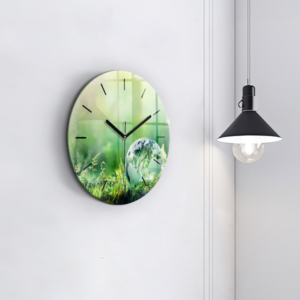 Reloj de cristal redondo Globo terráqueo