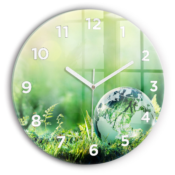 Reloj de cristal redondo Globo terráqueo