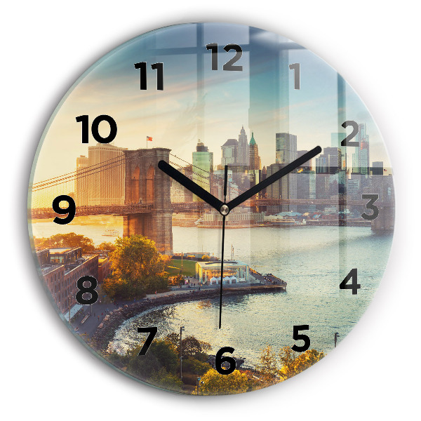Reloj de pared redondo Nueva York Manhattan