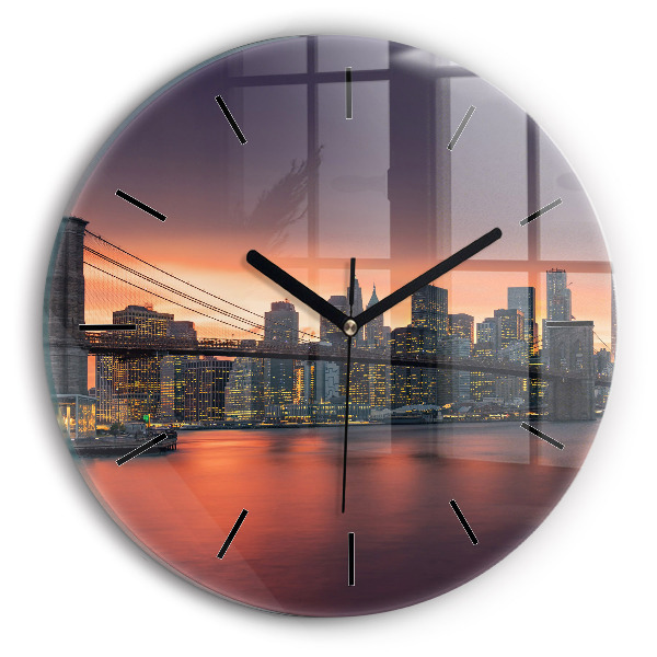 Reloj de pared redondo East River de Nueva York