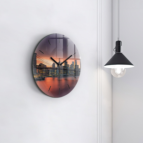 Reloj de pared redondo East River de Nueva York