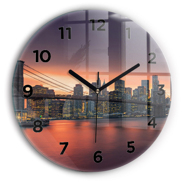 Reloj de pared redondo East River de Nueva York