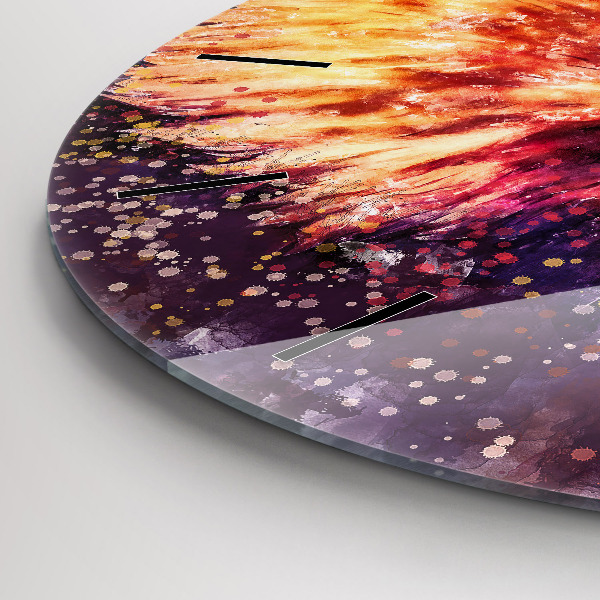 Reloj de cristal redondo Águila en acuarela