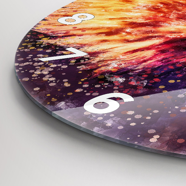 Reloj de cristal redondo Águila en acuarela