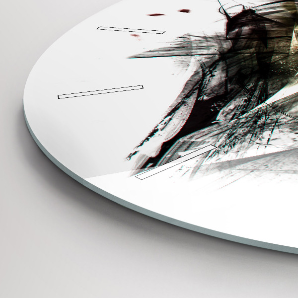 Reloj de pared redondo Retrato dibujado de un lobo