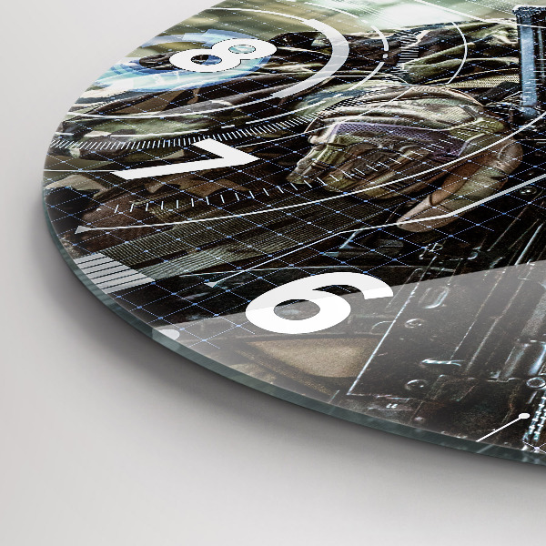 Reloj redondo pared Soldado con pistola