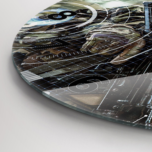 Reloj redondo pared Soldado con pistola