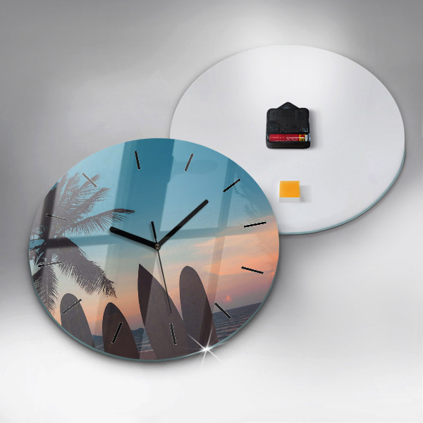 Reloj de pared redondo Surf en la playa