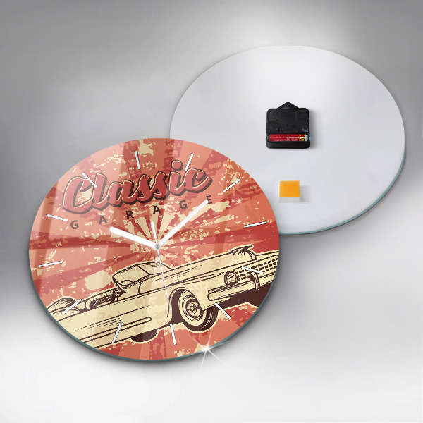 Reloj de pared redondo Auto retro vintage