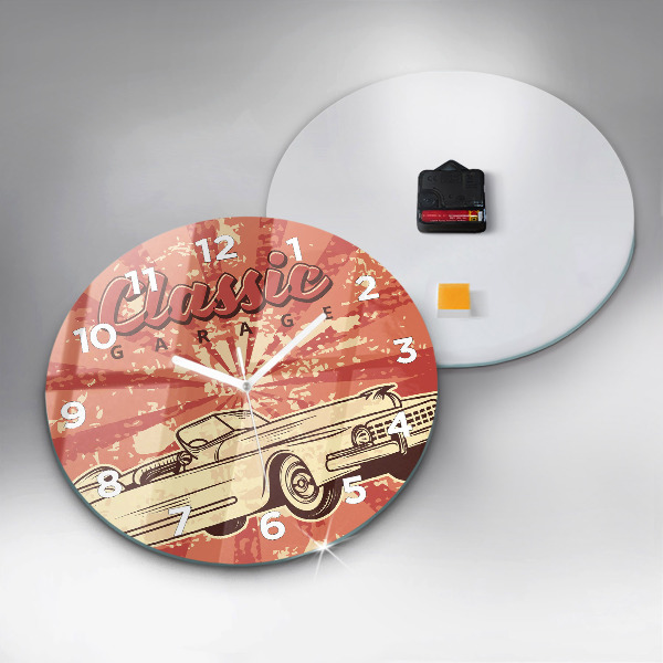 Reloj de pared redondo Auto retro vintage
