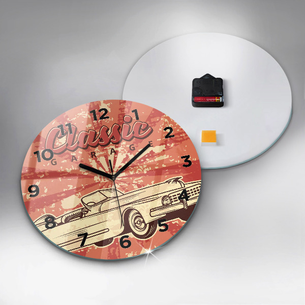 Reloj de pared redondo Auto retro vintage
