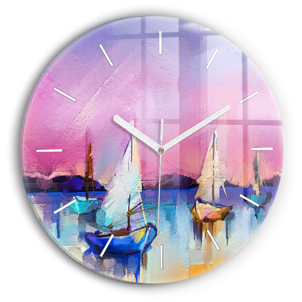 Reloj de cristal redondo Paisaje marino