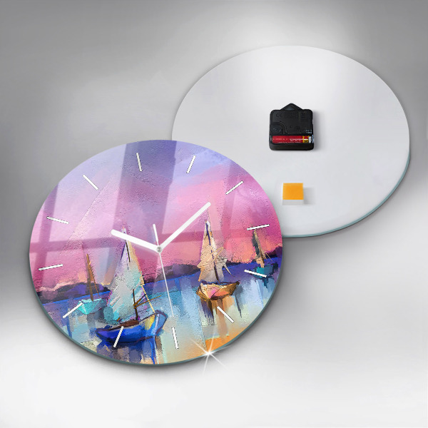 Reloj de cristal redondo Paisaje marino